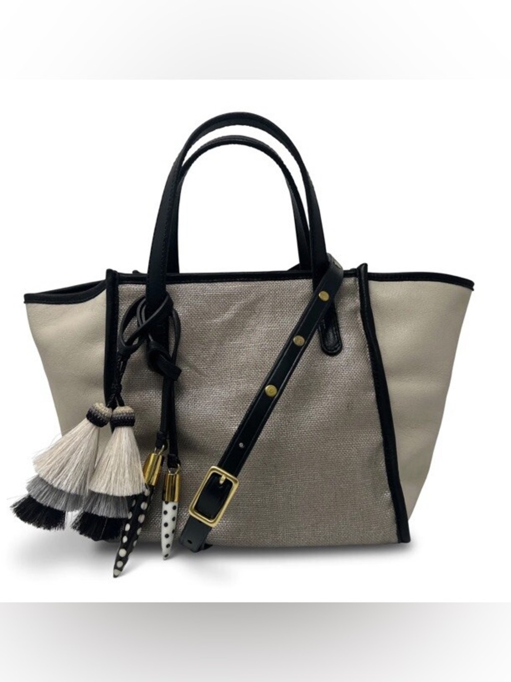 Kempton and Co Metallic Linen Mini Tote